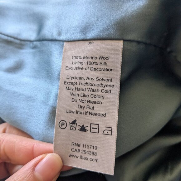 Ibex Wool Coat Peacoat Jacket Silk Long Brown Full Zip Small - Picture 6 of 13